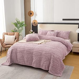 YUSOKI Manta de sherpa con diseño elegante 3D súper suave, mullida, acogedora y cálida, manta gruesa