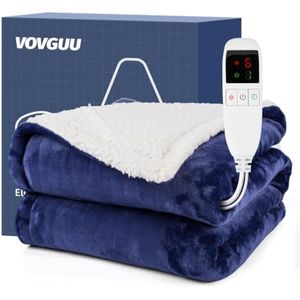 VOVGUU Manta térmica eléctrica de 60 x 50 pulgadas de grosor, manta térmica de franela de