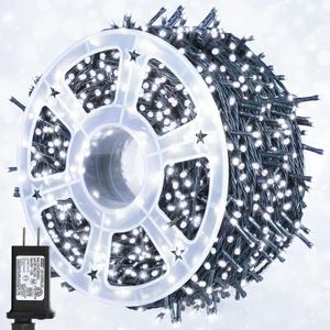 weillsnow 500 luces LED de Navidad de 164 pies, impermeables, 8 parpadeos con funciones de memoria,