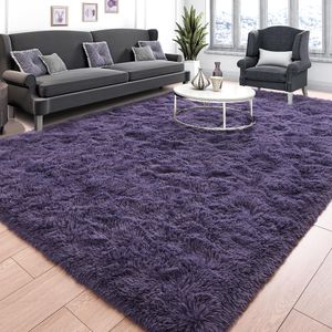 Tepook Alfombra súper suave y esponjosa para dormitorio, moderna alfombra lanuda para niños para
