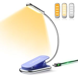 Glocusent Posh - Luz de libro prémium para leer en la cama con temporizador, 16 luces LED de lectura