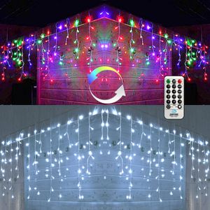 Toodour - Cadena de luces de Navidad con diseño de carámbanos, 360 luces LED, 29.5 pies de largo, 8