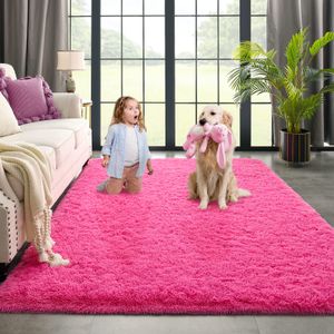 Kimicole Alfombra de área ultrasuave y esponjosa para dormitorio, sala de estar, decoración del