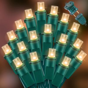 LAMPHOME Guirnalda de 100 luces multicolor – Luces LED de Navidad de 21.6 pies, mini luces LED para