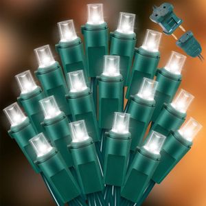 LAMPHOME Guirnalda de 100 luces multicolor – Luces LED de Navidad de 21.6 pies, mini luces LED para