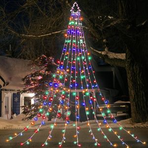 PUHONG - Guirnalda de luces de colores con adorno de copos de nieve iluminados de 11 pulgadas para