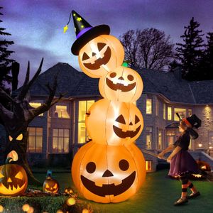 Inflables de Navidad de 8 pies de largo con luz LED, Papá Noel inflable de Navidad de Kalolary en