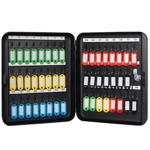 Parrency - Caja de bloqueo de llave montada en la pared con 20 ganchos para llaves, pequeña caja de