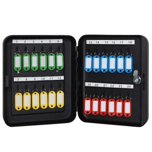 Parrency - Caja de bloqueo de llave montada en la pared con 20 ganchos para llaves, pequeña caja de