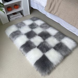 CKLZSAY Alfombra de lujo suave y esponjosa de piel de oveja sintética, para decoración del hogar,