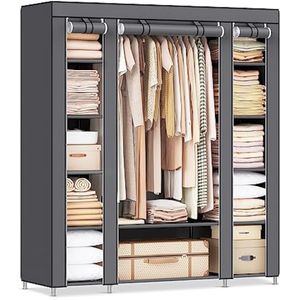 Clóset portátil Songmics de 59 pulgadas, de tela no tejida, con estantes