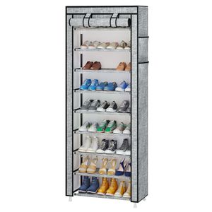Calmootey Organizador de zapatos de 9 niveles, estante portátil para zapatos con cubierta de tela no