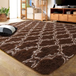 LOCHAS - Alfombra de lujo para interior, moderna, de felpa, esponjosa, extrasuave y cómoda,