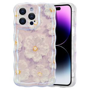 EYZUTAK Funda para iPhone 13 Pro Max, colorida pintura al óleo retro impresa flor patrón brillante