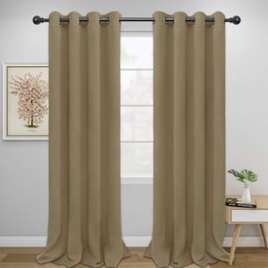Easy-Going - Cortinas opacas para el dormitorio, aislamiento térmico, unicolor, con ojales y