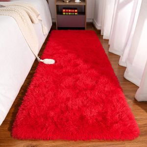 Keeko Alfombra de área de color rosa esponjosa, bonita alfombra de pelo largo, extra suave y peluda,
