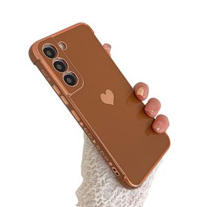 phylla Compatible with Samsung Galaxy A12 6.5” Phone Case, Cute Love Heart Gold Plating Edge Luxury