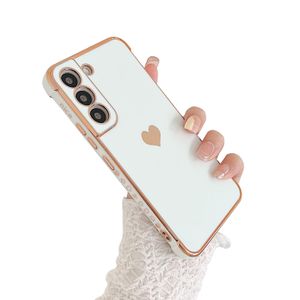 phylla Compatible with Samsung Galaxy A12 6.5” Phone Case, Cute Love Heart Gold Plating Edge Luxury