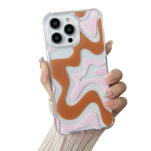 Sayoaho Compatible con iPhone 14 / iPhone 13, bonito arte ondulado pintado para mujeres y niñas,