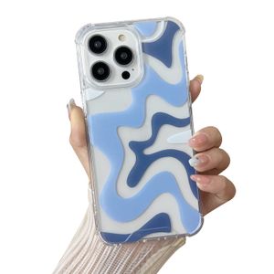 Sayoaho Compatible con iPhone 14 / iPhone 13, bonito arte ondulado pintado para mujeres y niñas,