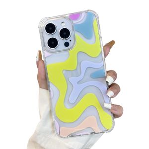 Sayoaho Compatible con iPhone 14 / iPhone 13, bonito arte ondulado pintado para mujeres y niñas,