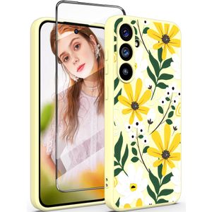 Yucenx Funda para Samsung Galaxy S23 FE 5G, funda de silicona líquida floral para niñas y mujeres, a