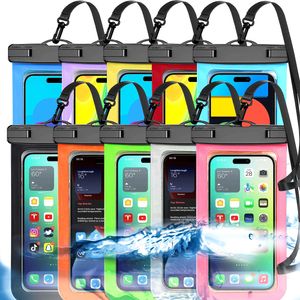 Paquete de 4 bolsas universales impermeables para teléfono, funda impermeable grande IPX8, deportes
