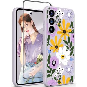 Yucenx Funda para Samsung Galaxy S23 FE 5G, funda de silicona líquida floral para niñas y mujeres, a