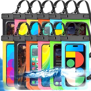 Paquete de 4 bolsas universales impermeables para teléfono, funda impermeable grande IPX8, deportes