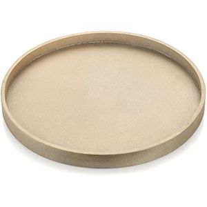Hanobe Bandeja portavelas: Plato de vela redondo de madera dorado champán Centro de mesa decorativo