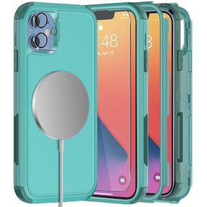 Diverbox - Funda para iPhone 11 a prueba de golpes y caídas, pantalla de vidrio templado + protector
