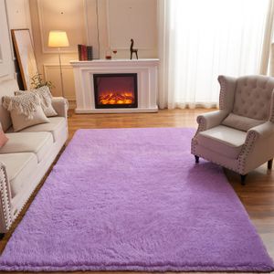 Arbosofe Alfombras suaves y esponjosas de 5 x 7 pies, teñido anudado, color gris claro, para