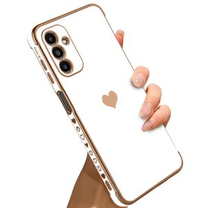 Bonoma Funda compatible con Samsung Galaxy S21 con chapado en corazón de amor, galvanizado, elegante