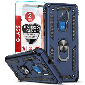 LeYi Funda para Moto G Play 2021, funda Moto G Play con [2 unidades] protector de pantalla de vidrio