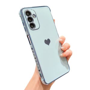 phylla Compatible with Samsung Galaxy A12 6.5” Phone Case, Cute Love Heart Gold Plating Edge Luxury