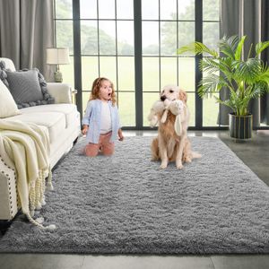 Kimicole Alfombra de área ultrasuave y esponjosa para dormitorio, sala de estar, decoración del