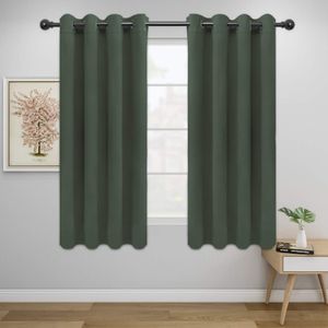 Easy-Going - Cortinas opacas para el dormitorio, aislamiento térmico, unicolor, con ojales y