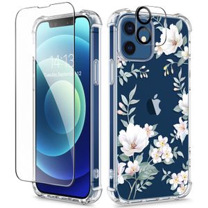 GVIEWIN Funda para iPhone 12 y iPhone 12 Pro con protector de pantalla + protector de lente de