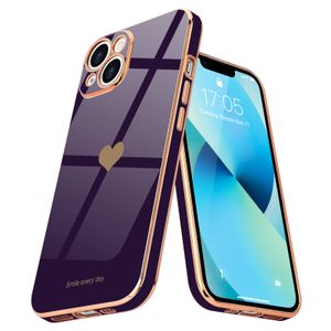 Teageo Funda de iPhone 13 Pro, mujer y niña, corazón bonito, chapado brillante, cubierta trasera