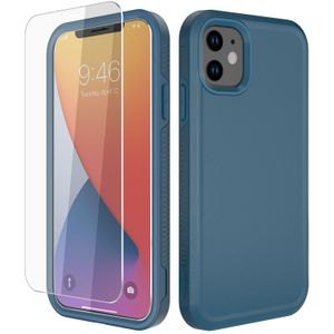 Diverbox - Funda para iPhone 11 a prueba de golpes y caídas, pantalla de vidrio templado + protector