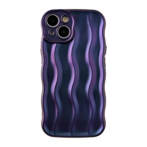 Caseative Marco de ondas rizadas con patrón de ondas de agua, suave, compatible con iPhone (blanco,