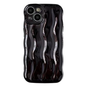 Caseative Marco de ondas rizadas con patrón de ondas de agua, suave, compatible con iPhone (blanco,