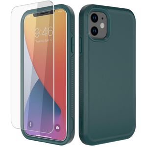 Diverbox - Funda para iPhone 11 a prueba de golpes y caídas, pantalla de vidrio templado + protector