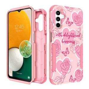 Plakill Funda protectora 3 en 1 para teléfono Galaxy A14 5G, bonita funda de diseño a prueba de