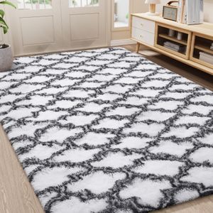 LOCHAS - Alfombra de lujo para interior, moderna, de felpa, esponjosa, extrasuave y cómoda,