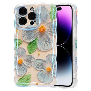 EYZUTAK Funda para iPhone 13 Pro Max, colorida pintura al óleo retro impresa flor patrón brillante