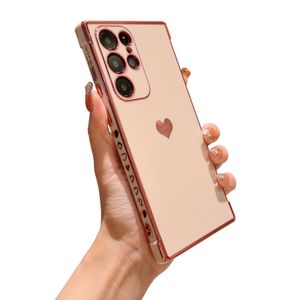 phylla Compatible with Samsung Galaxy A12 6.5” Phone Case, Cute Love Heart Gold Plating Edge Luxury