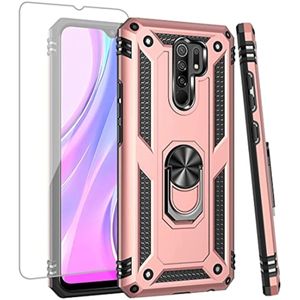 Zoeirc Funda para Xiaomi Redmi 9/Redmi 9 Prime/Poco M2 con protector de pantalla de vidrio templado,