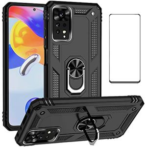 WVOZWWO Funda para Xiaomi redmi Note 11 Pro 4G/5G con protector de pantalla, protección militar
