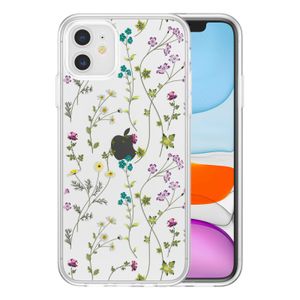 RALEAVO Funda floral para iPhone 13, diseño de ramas de flores, bonita funda para niñas y mujeres,